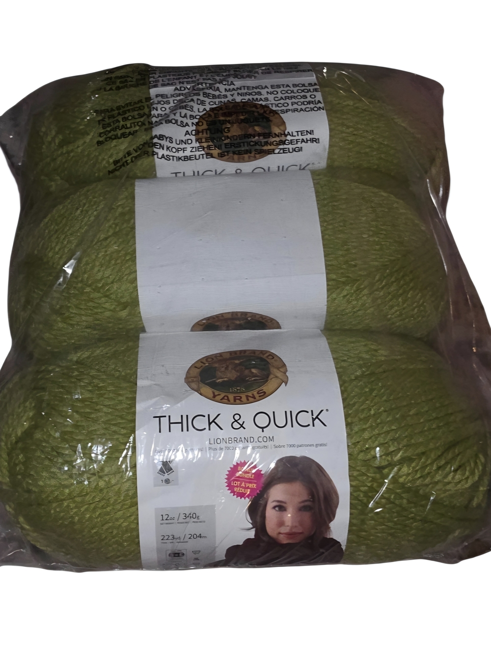 Lion Brand Wool-Ease Thick & Quick Yarn Leaf Green Lot of 3 Super Bulky